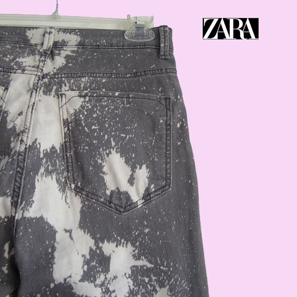 Zara NEW Y2K Paint Splatter High Rise Denim Skinny Legging Jean 8 - Picture 10 of 12